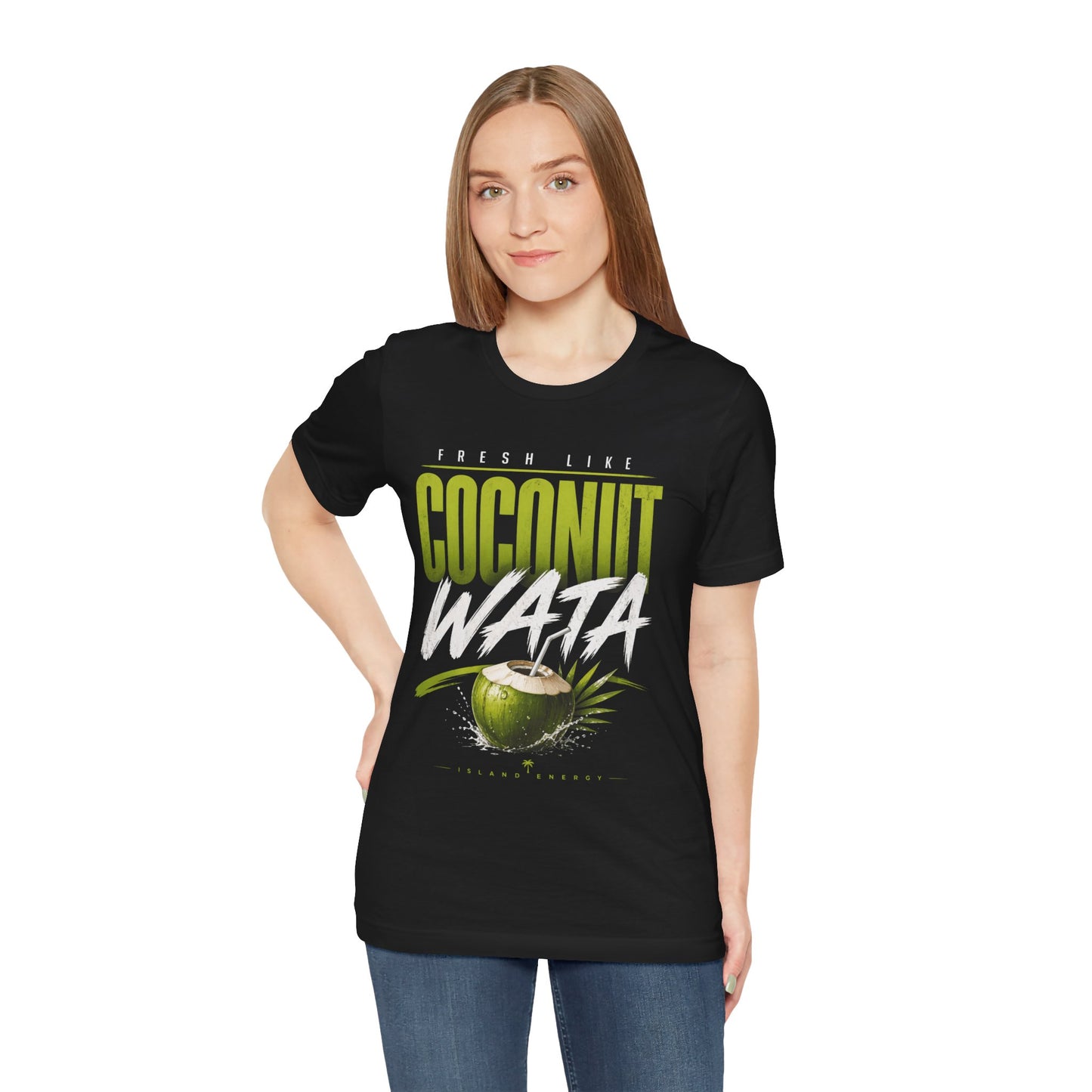 Fresh Like Coconut Wata T-Shirt | Caribbean Coconut Graphic Tee | Island Vibes Shirt | Tropical Summer Unisex Tee