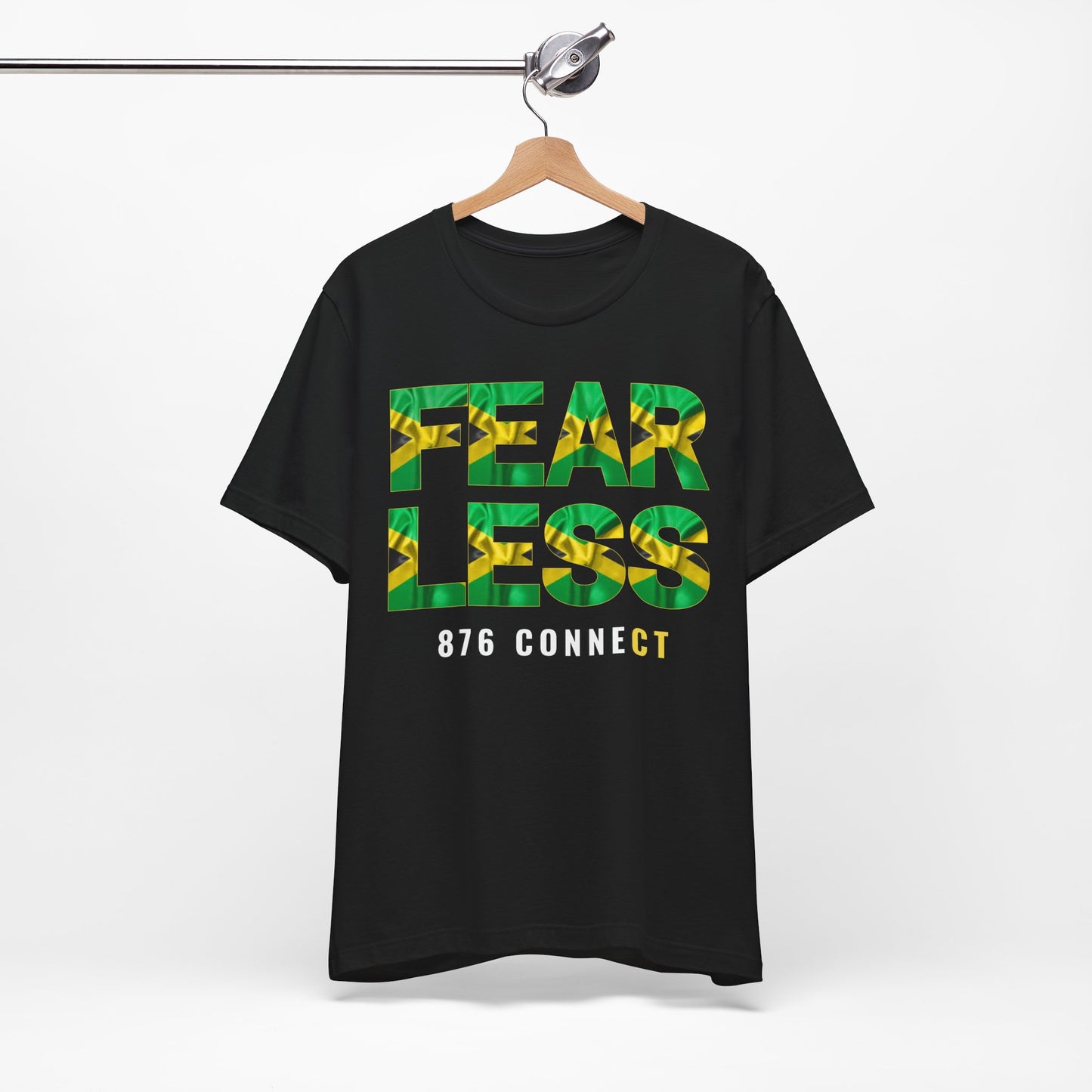 Fearless 876 Connect T-Shirt – Caribbean Pride Streetwear, Jamaica Flag Graphic Tee