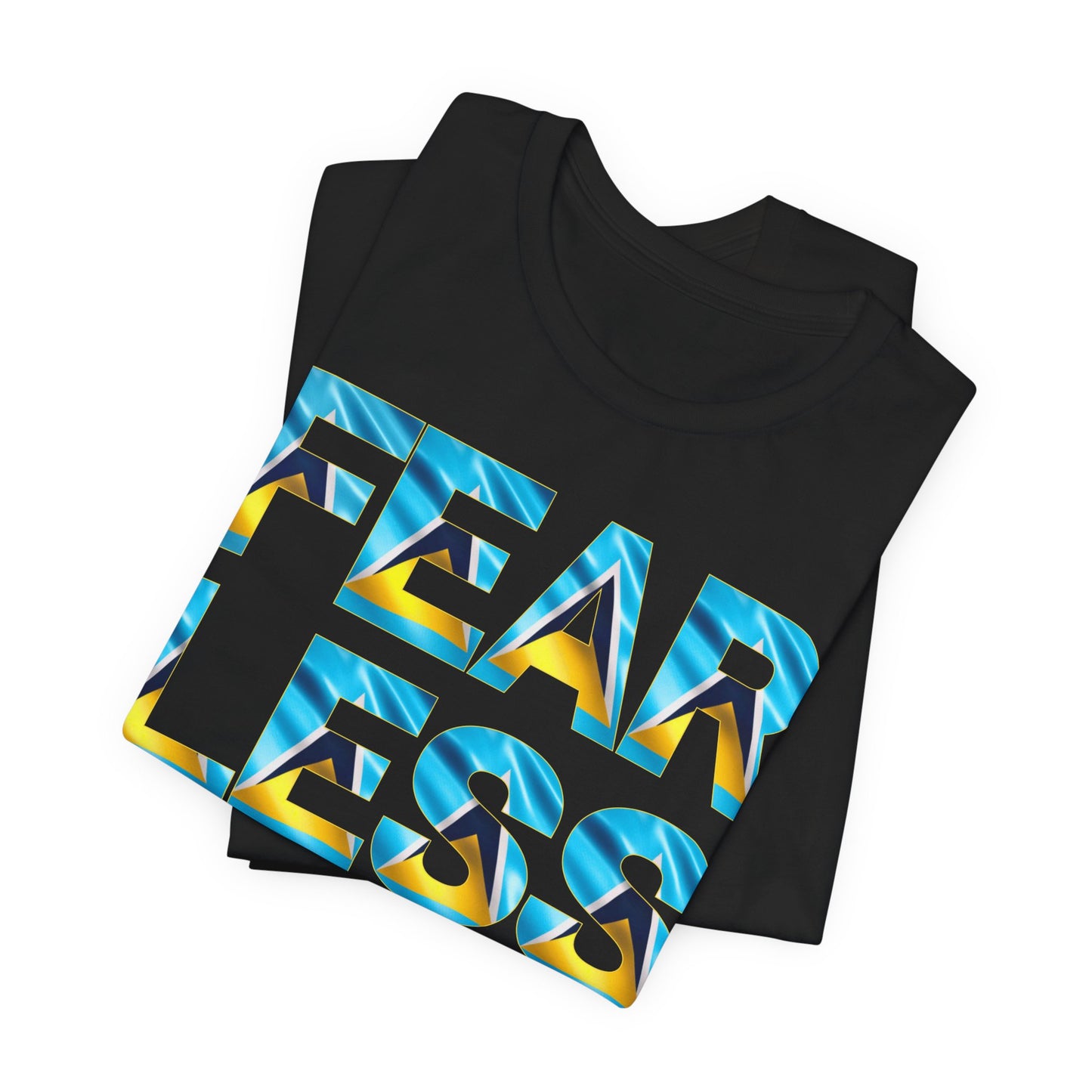 Fearless 758 Connect T-Shirt – Caribbean Pride Streetwear, St Lucia Flag Graphic Tee