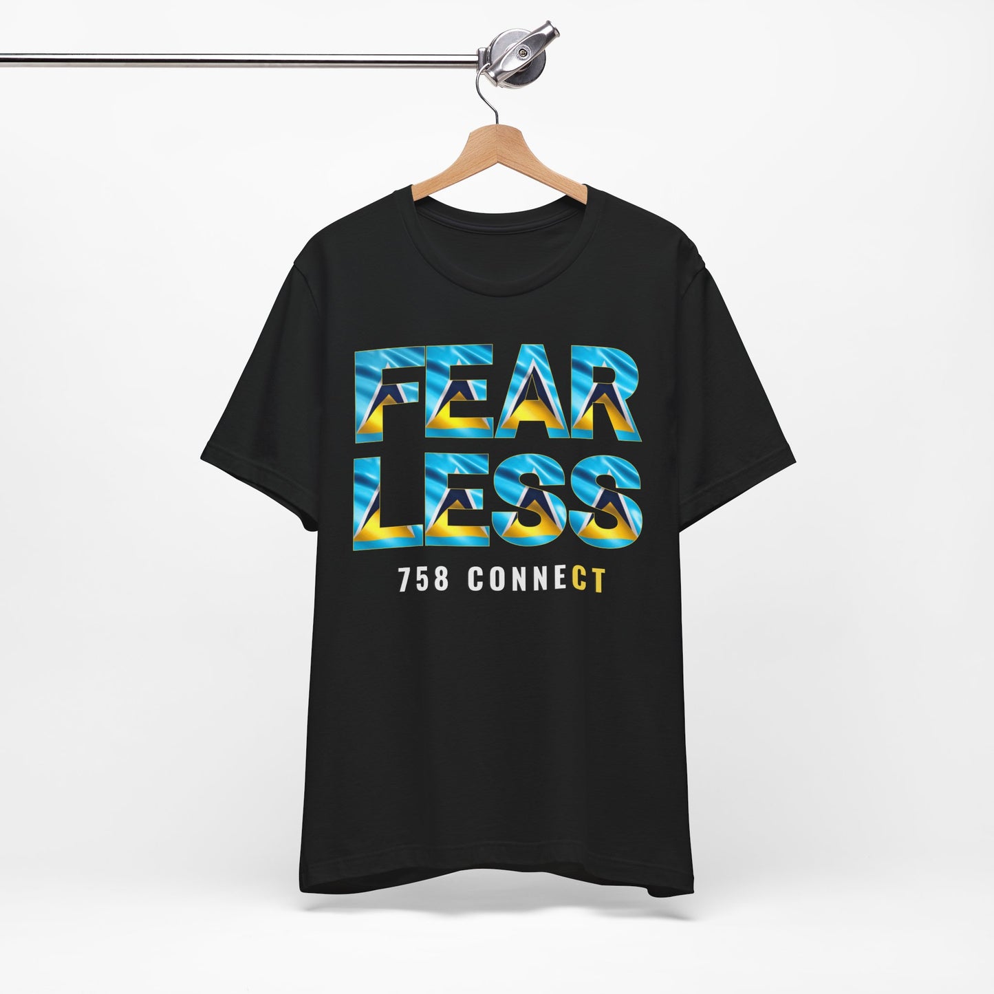Fearless 758 Connect T-Shirt – Caribbean Pride Streetwear, St Lucia Flag Graphic Tee